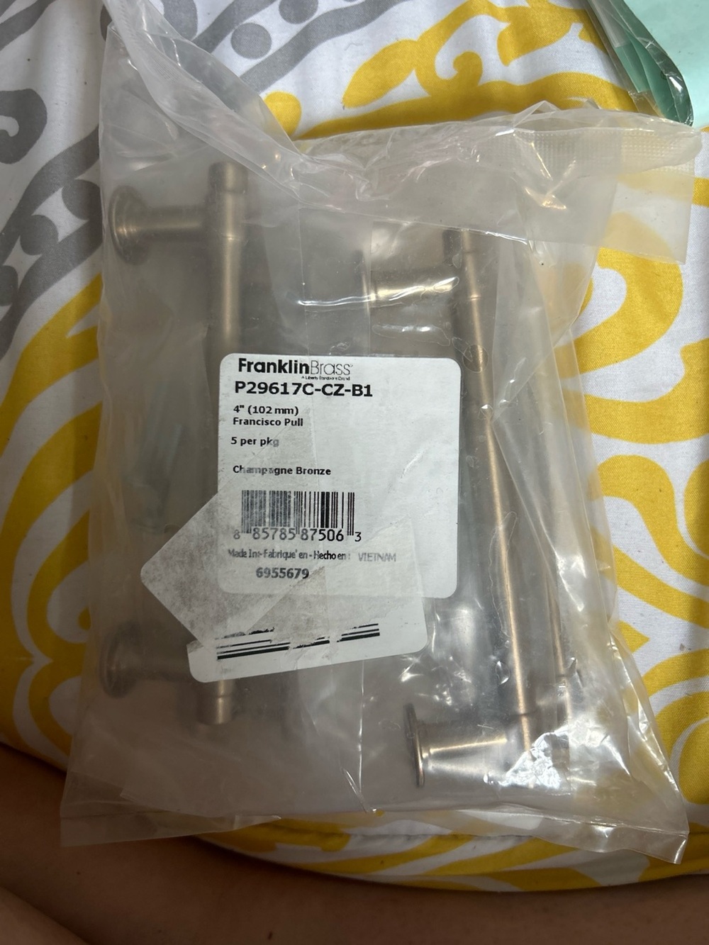 Champagne Bronze 4" Francisco Pull (5 Pack)
